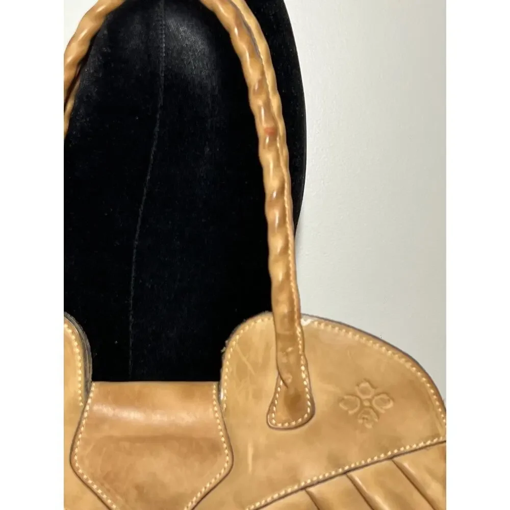 Patricia Nash EUC Brown Leather 2 Handle Shoulder Hobo Bag Purse